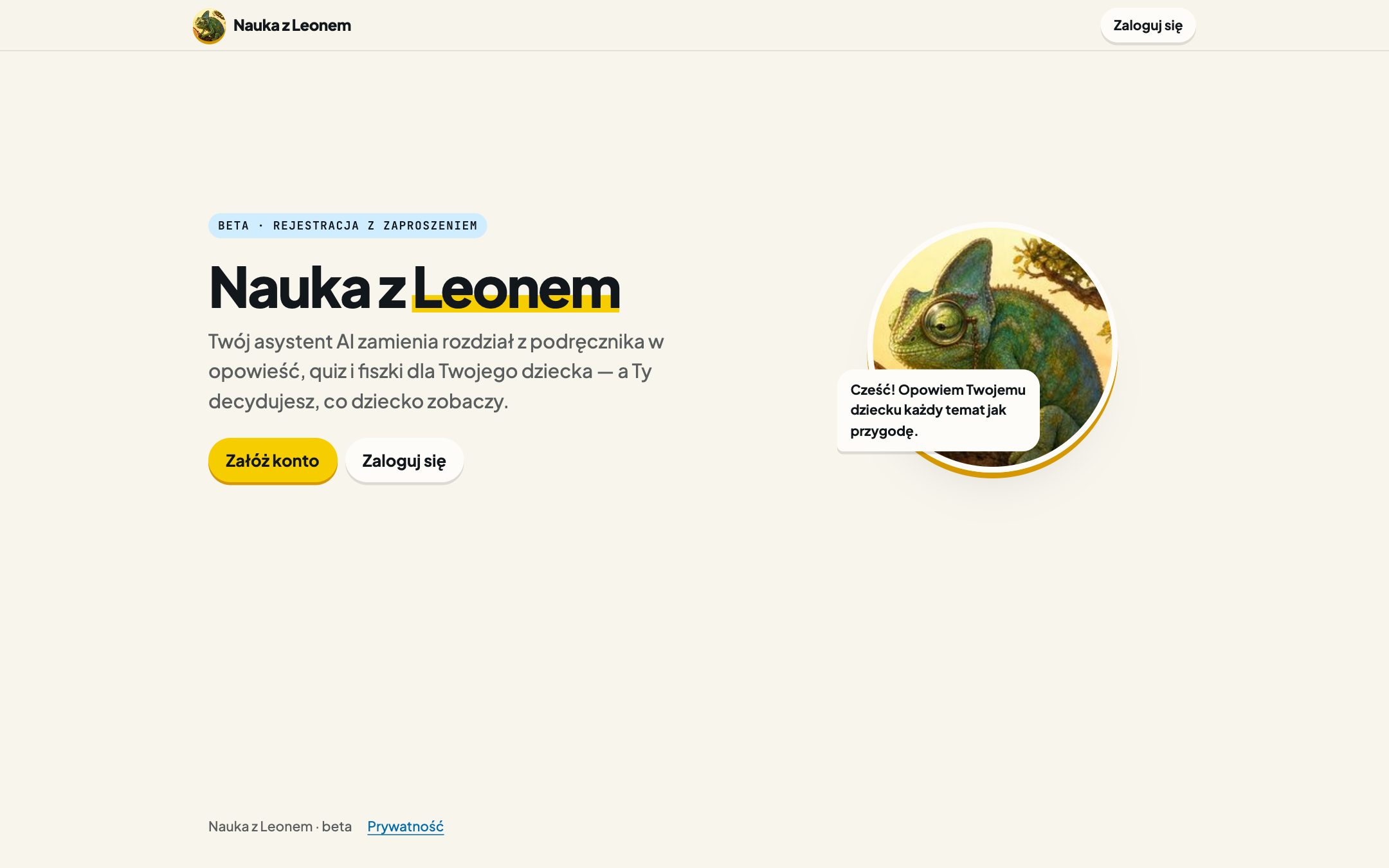 Strona Nauka z Leonem (kids.85.pl)